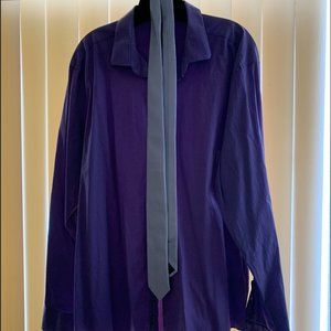 Alfani Purple Dress Shirt and Bar III White Tie